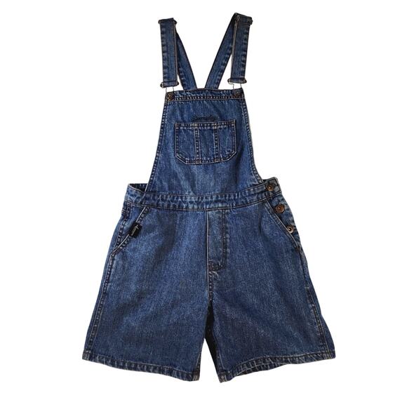 Doomsday Co UK Blue Denim Short Overalls Romper Sz XS 4" Inseam Streetwear - Picture 1 of 13